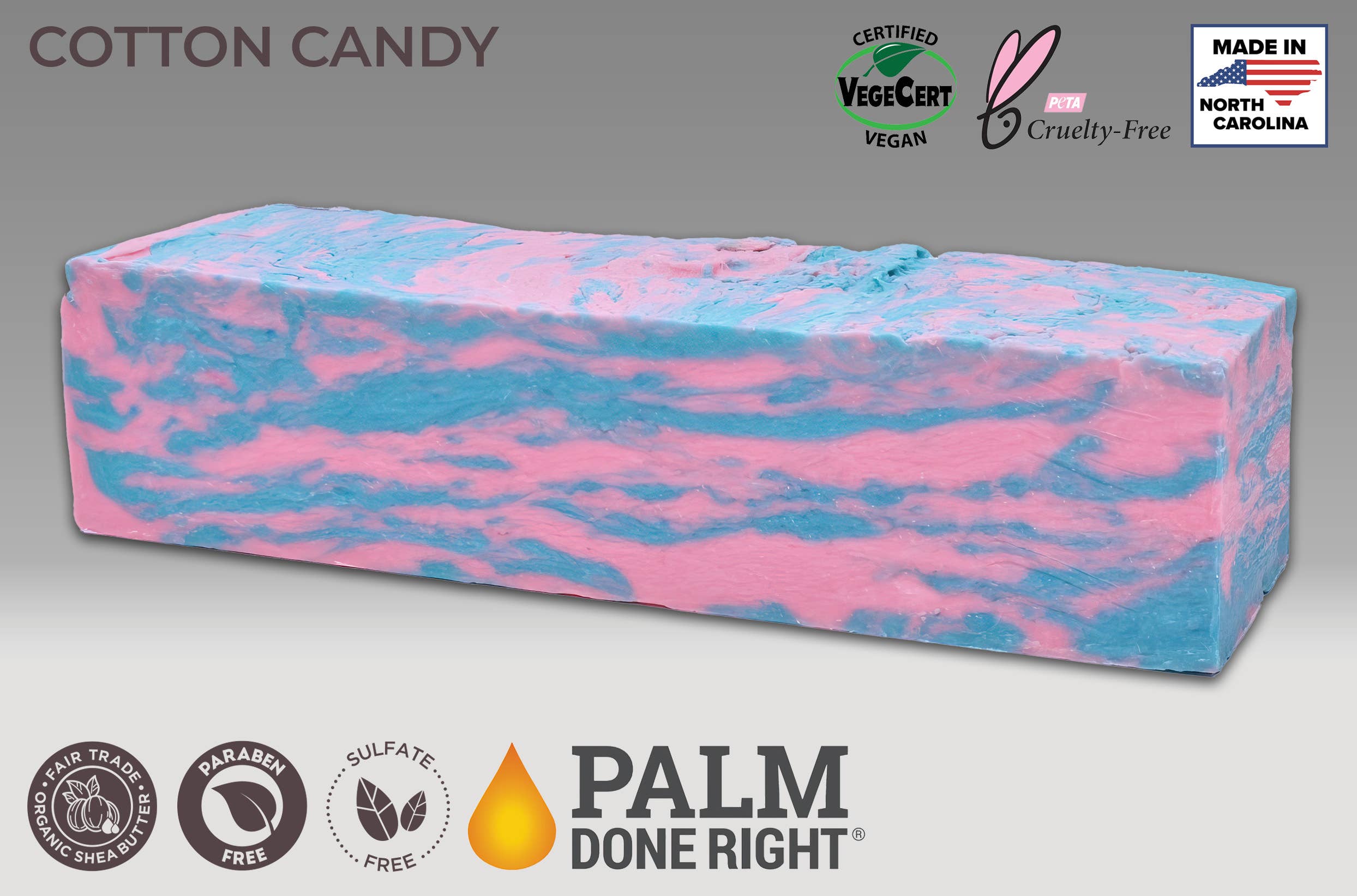 Cotton Candy Soap: Cut 10 bars and boxed-White Boxes