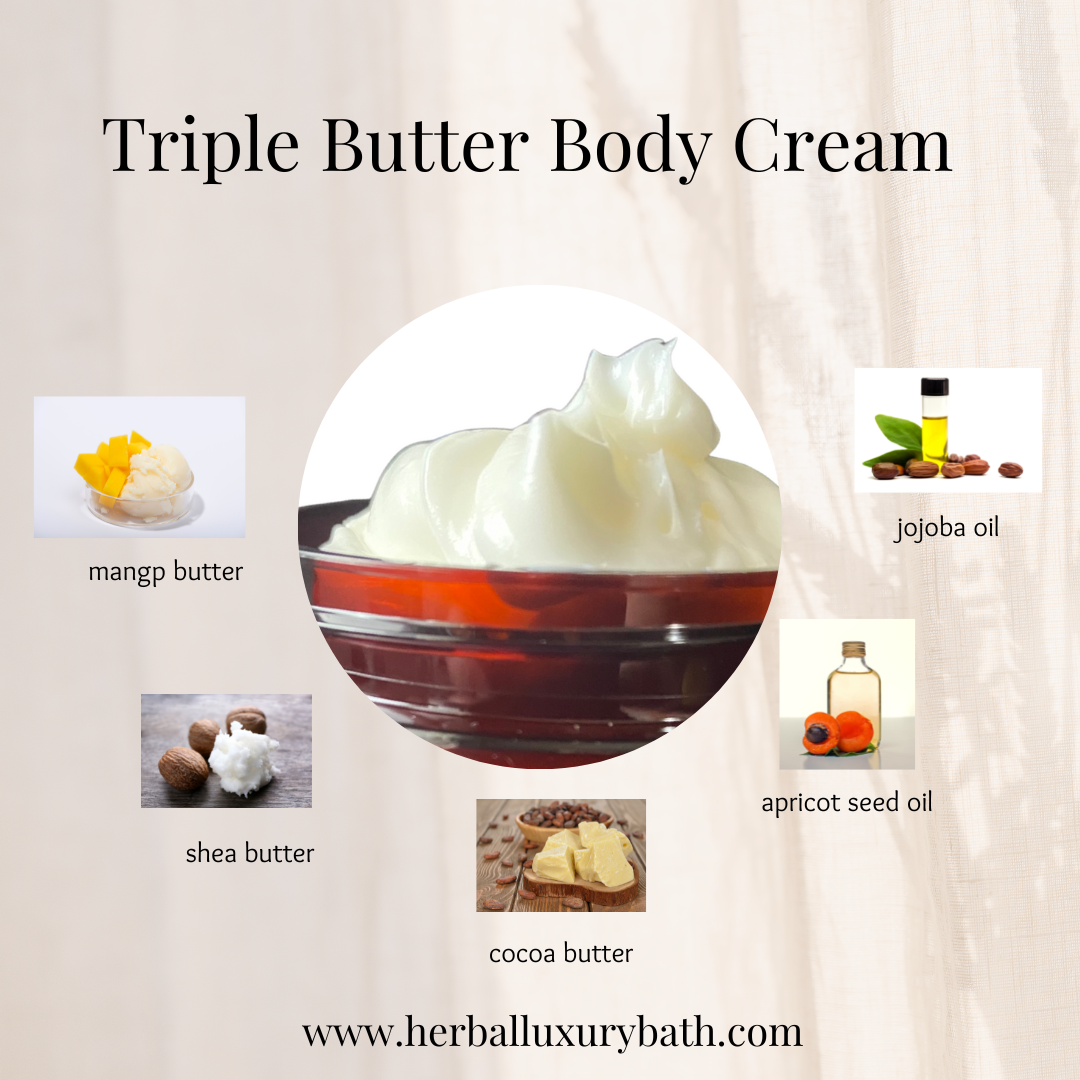 8 oz Unlabeled Triple Butter Body Cream: Clear w/ribbed black top / Cotton candy