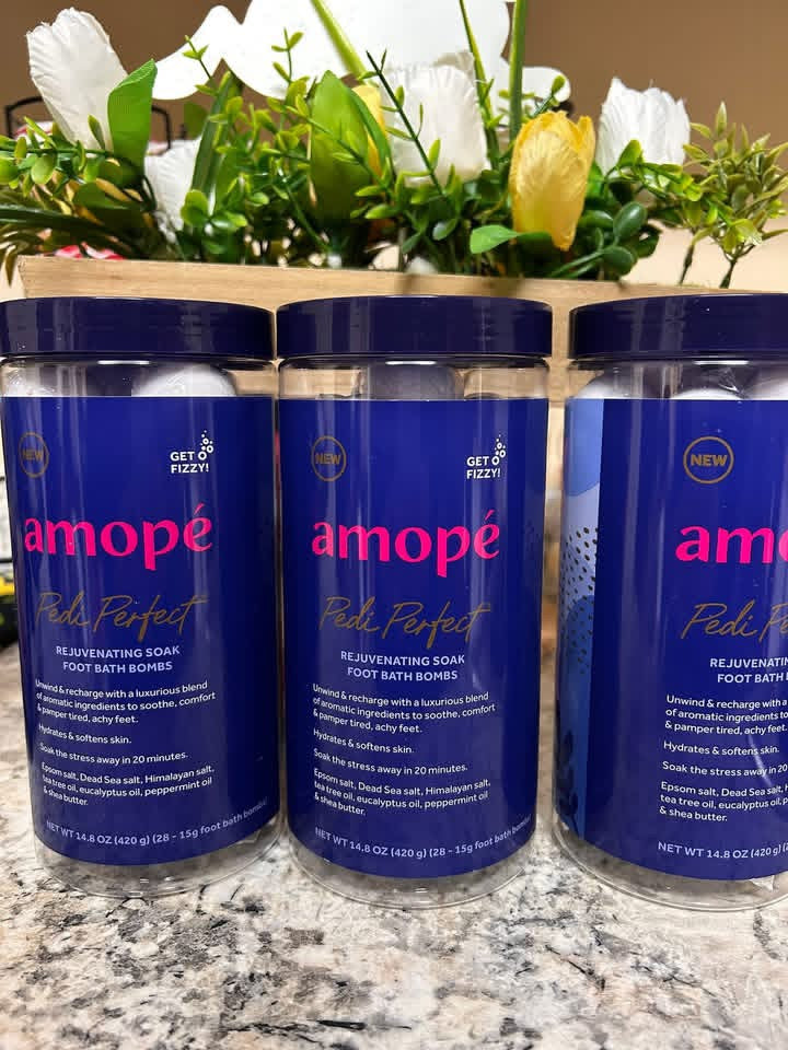 Amopé Pedi Perfect Foot Soak Bath Bombs - Relaxing Spa Fizzies 28ct