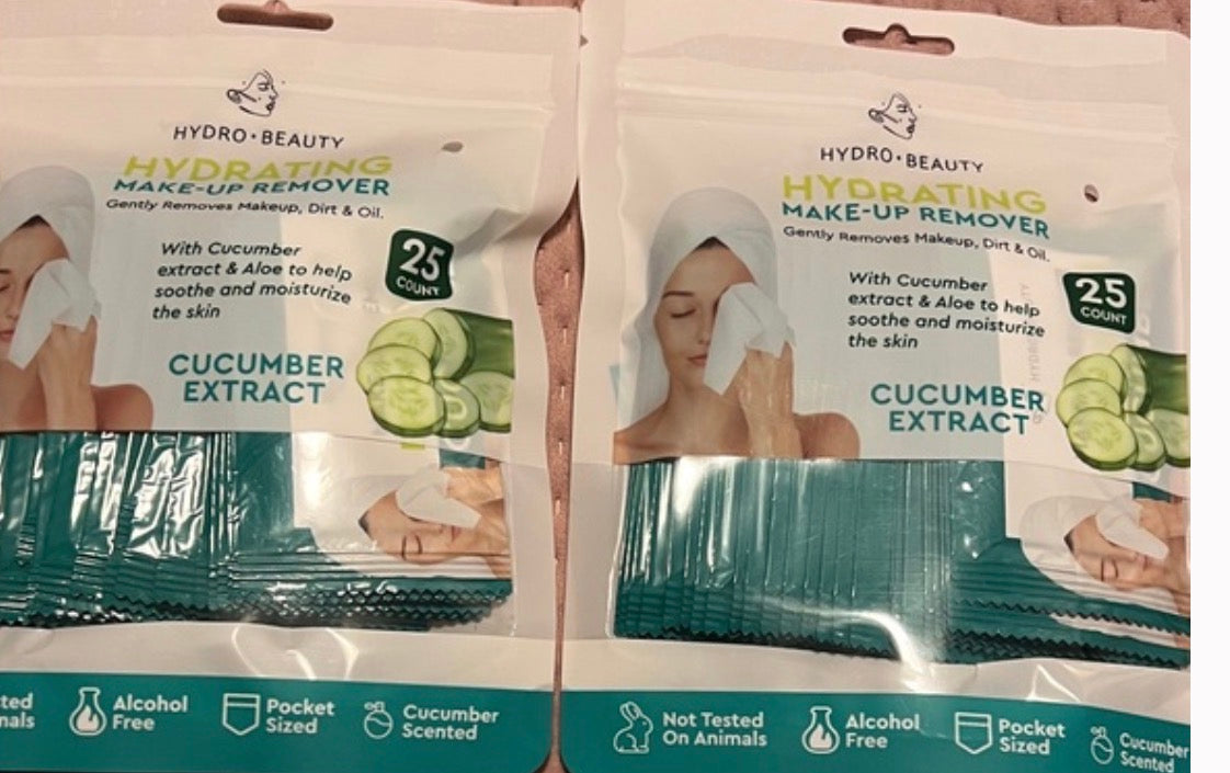 Hydro Beauty Hydrating Makeup Remover Wipes - Cucumber & Aloe 25ct