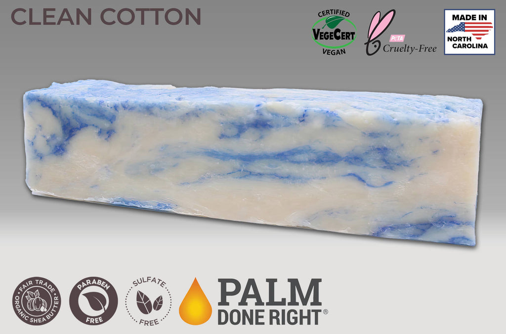 Clean Cotton Soap: Cut 10 bars and boxed-White Boxes