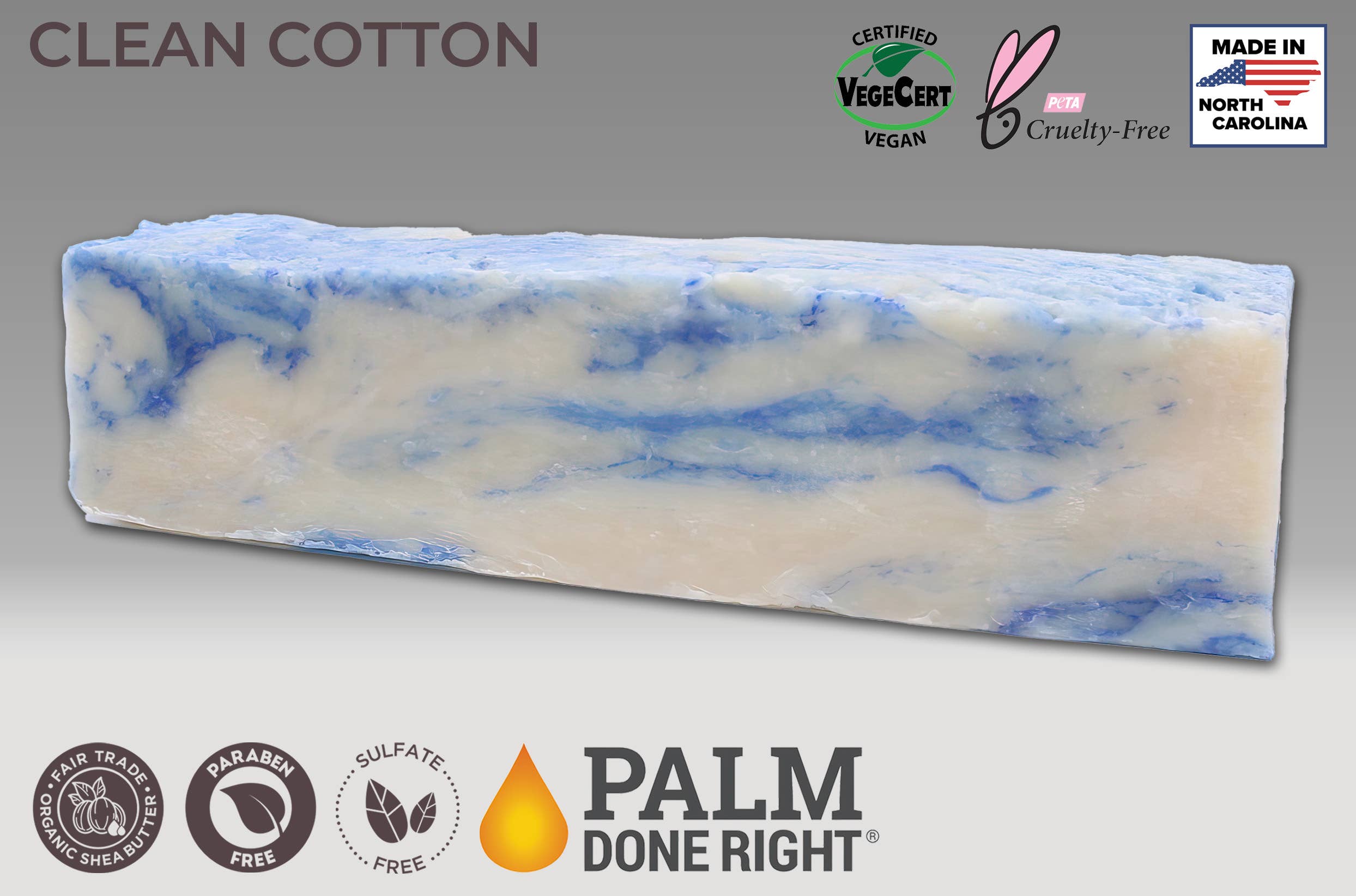 Clean Cotton Soap: Cut 10 bars and boxed-White Boxes