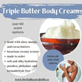 8 oz Unlabeled Triple Butter Body Cream: Clear w/ribbed black top / Cotton candy