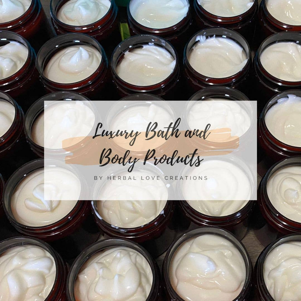 8 oz Unlabeled Triple Butter Body Cream: Clear w/ribbed black top / Oatmeal and honey